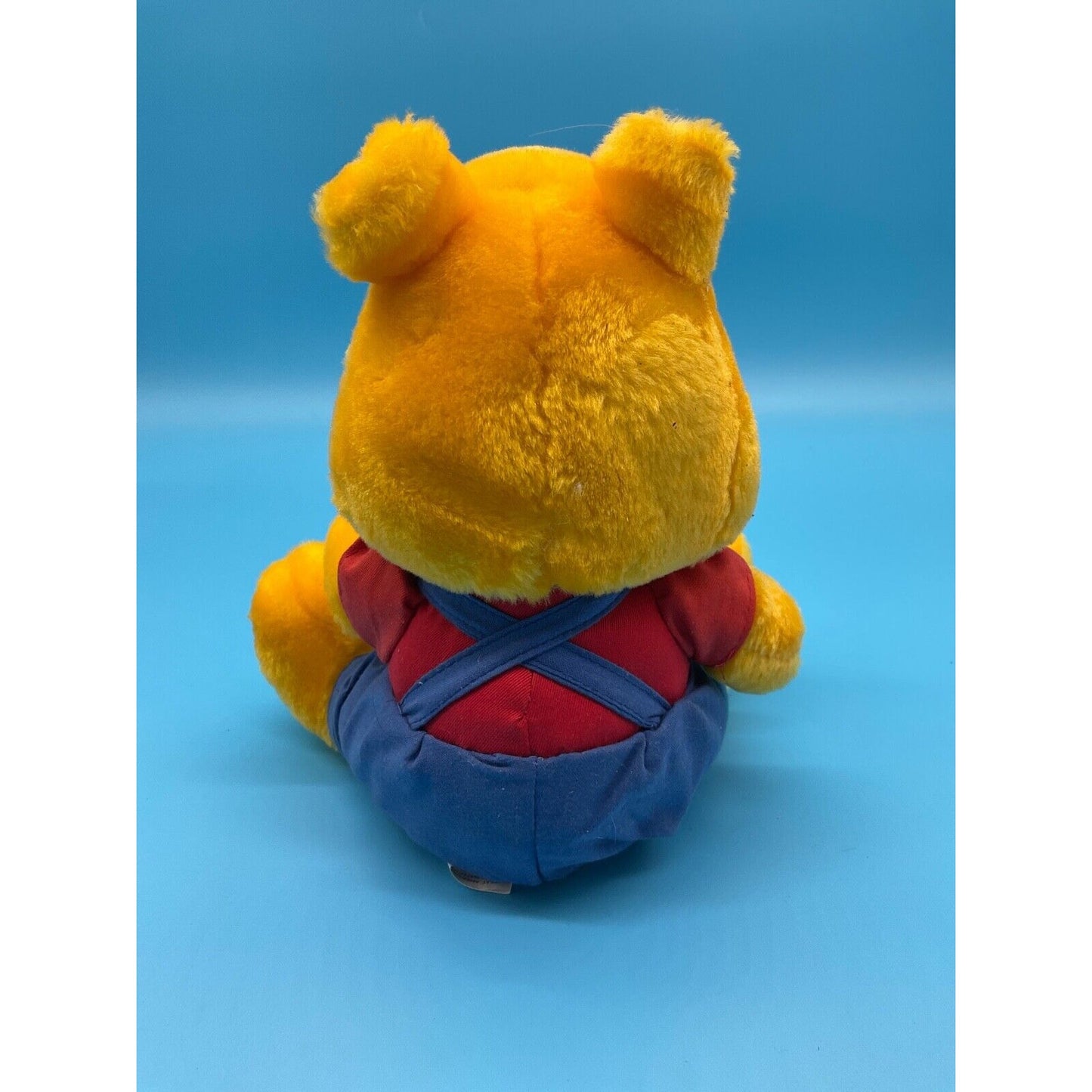 Vintage Great American Toy Co. Plush Yellow Bear Red Shirt Blue Overalls 8"