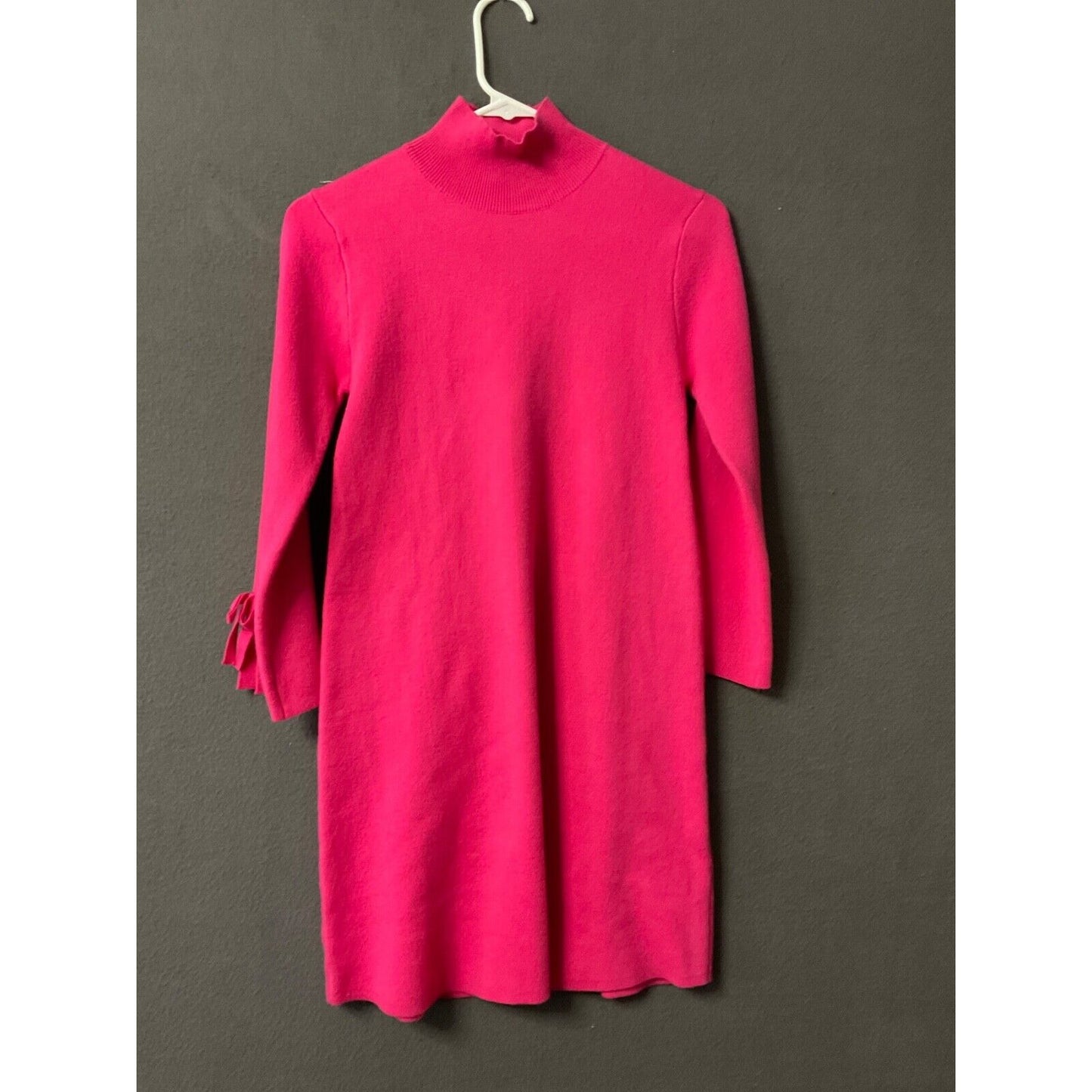 Zara Pink Mock Neck Sweater Dress with Bow Sleeves Women's Small