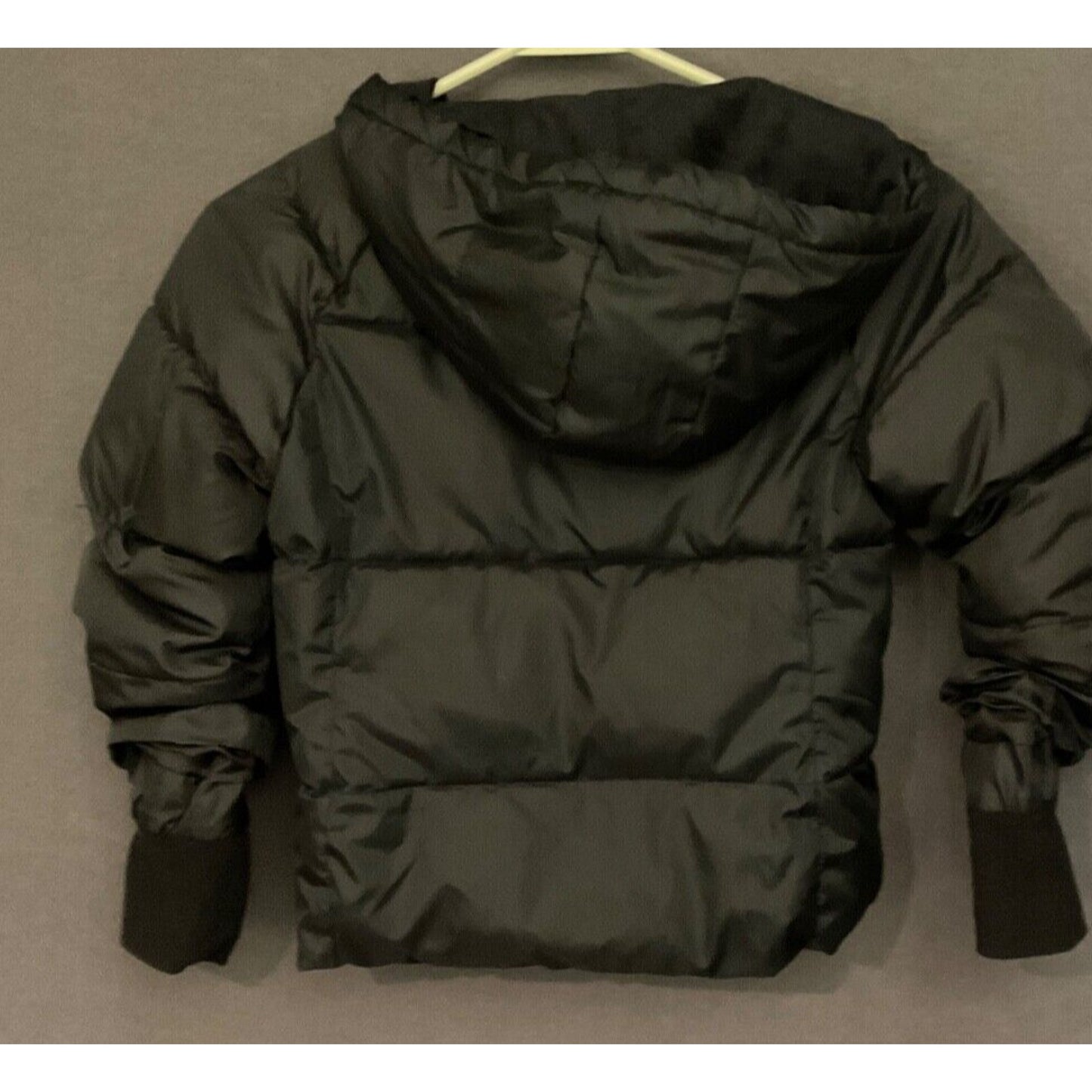 Swiss Tech Kids Black Puffer Jacket XS 4-5 Warm Fleece Lined Hooded Winter Coat