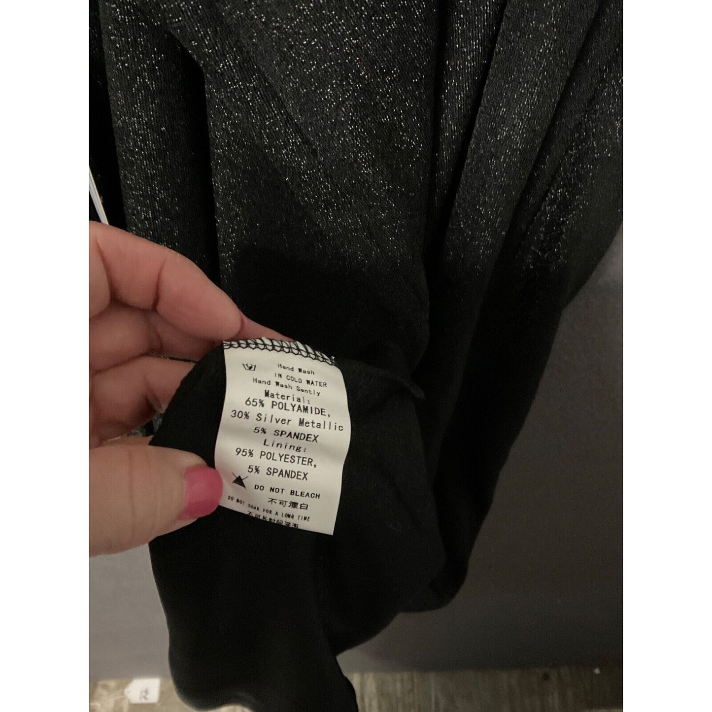 Vshow 2XL Sparkle Black Formal Maxi Dress Long Gown Floral Sleeve - NWT