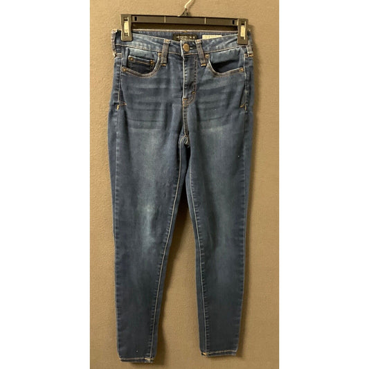 Aeropostale Women’s Jeans 0 Reg High Waisted Skinny Blue Denim Stretch Casual