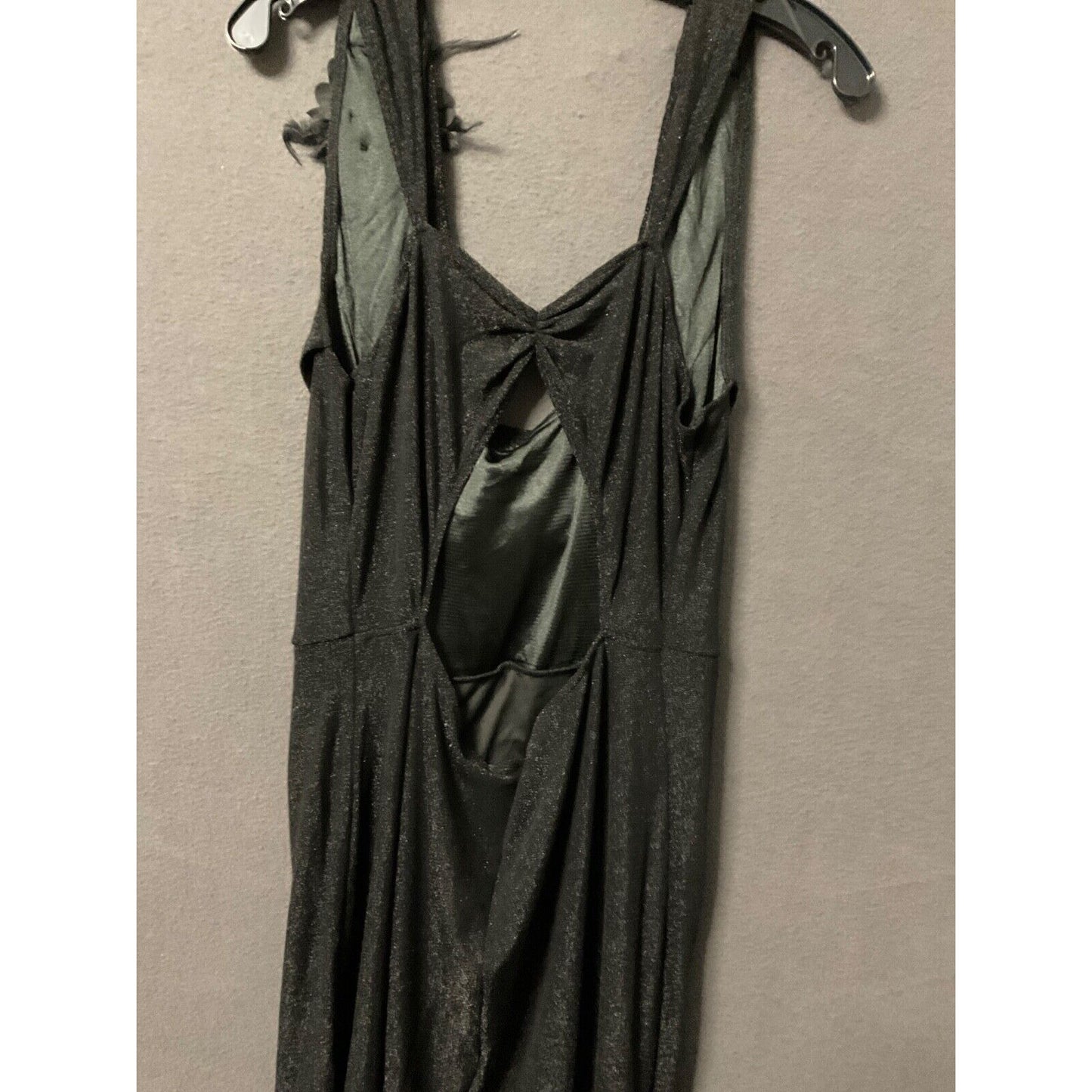 Vshow 2XL Sparkle Black Formal Maxi Dress Long Gown Floral Sleeve - NWT
