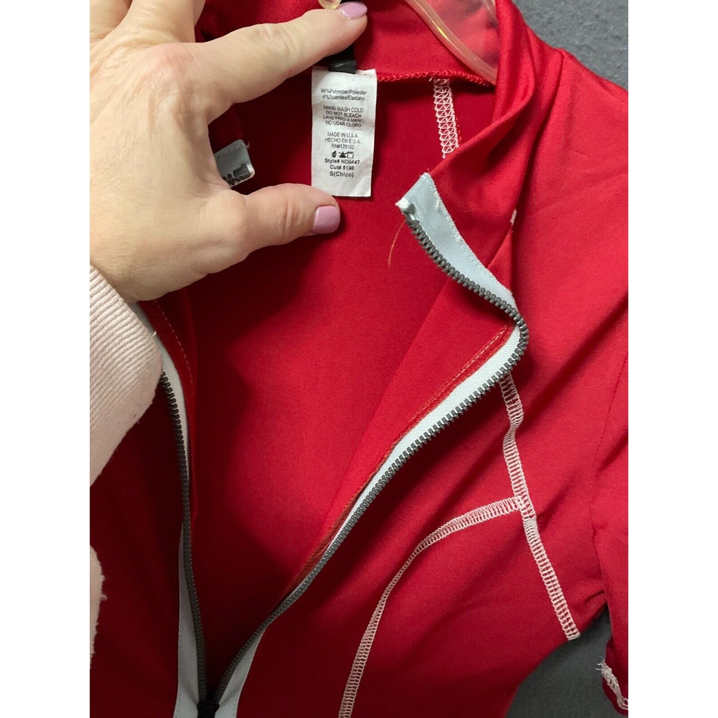 K Too Reflective Red Bodycon Mini Dress Size S Cut #5198 Style ND6447