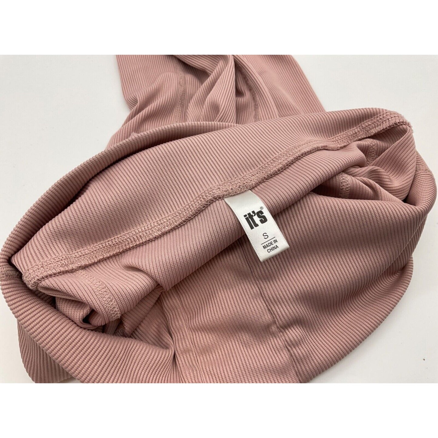 Women's It's Brand Pull-On Pink Ribbed Leggings Size Small, Stretchy Blend