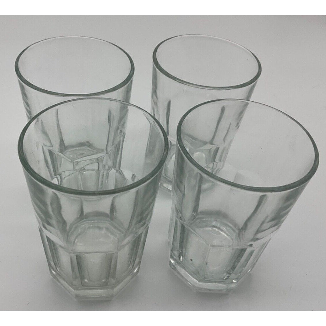 VTG Set of 4 Glass Tumblers Cold Beverages 4 in Tall Cuia Stamp Retro Drinkware