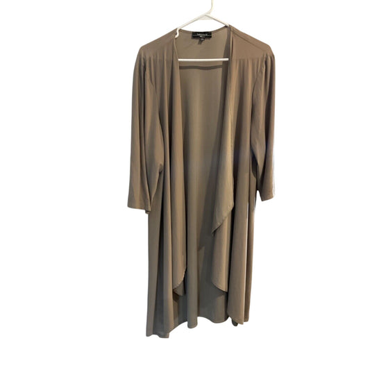R&M Richards Women's Beige Cardigan/Duster 20W, Made in USA, Polyester/Spandex
