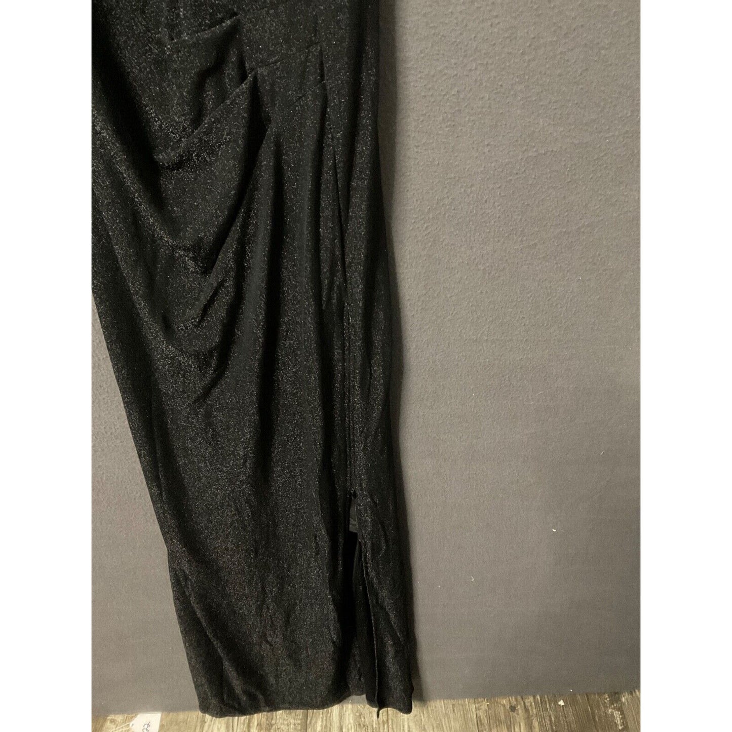 Vshow 2XL Sparkle Black Formal Maxi Dress Long Gown Floral Sleeve - NWT