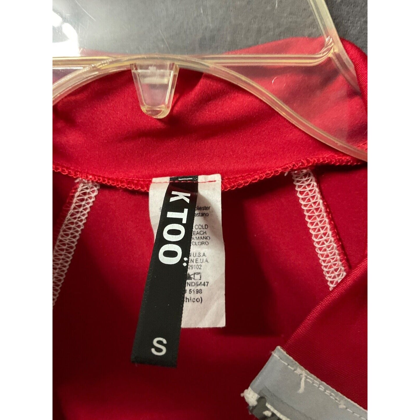 K Too Reflective Red Bodycon Mini Dress Size S Cut #5198 Style ND6447
