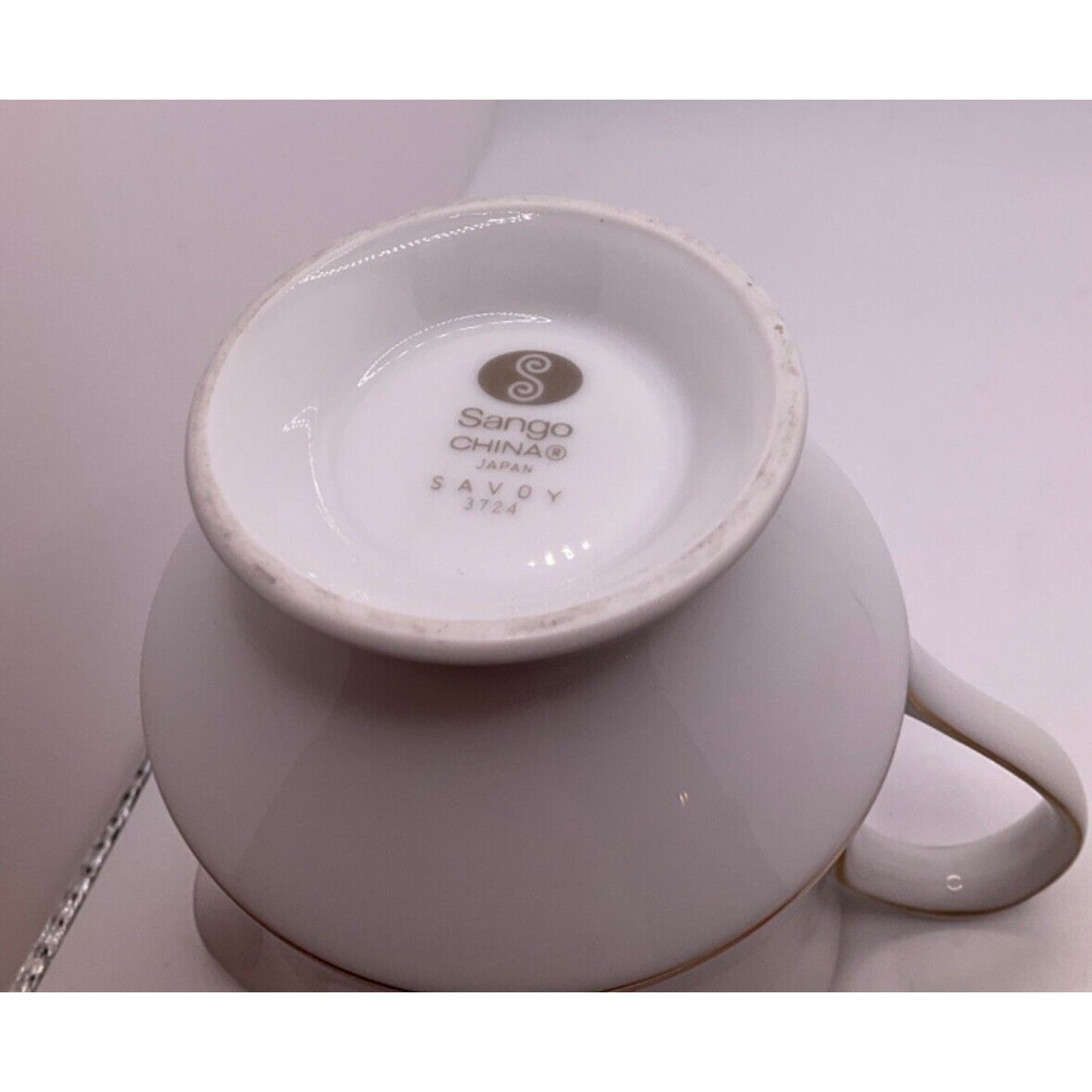 Vintage Sango China Savory 3724 Cream Pitcher 4", Made in Japan Gold Trim RETRO