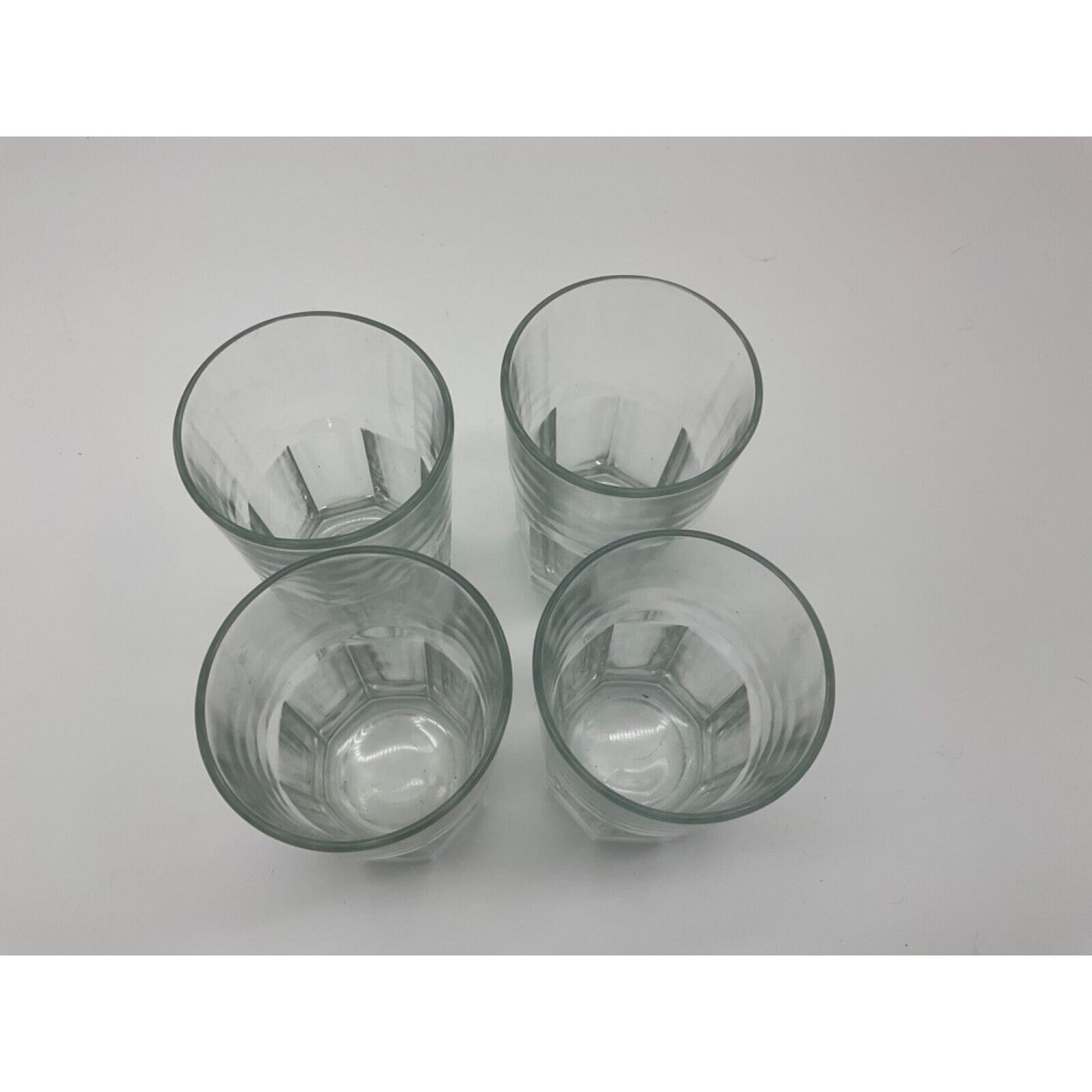 VTG Set of 4 Glass Tumblers Cold Beverages 4 in Tall Cuia Stamp Retro Drinkware