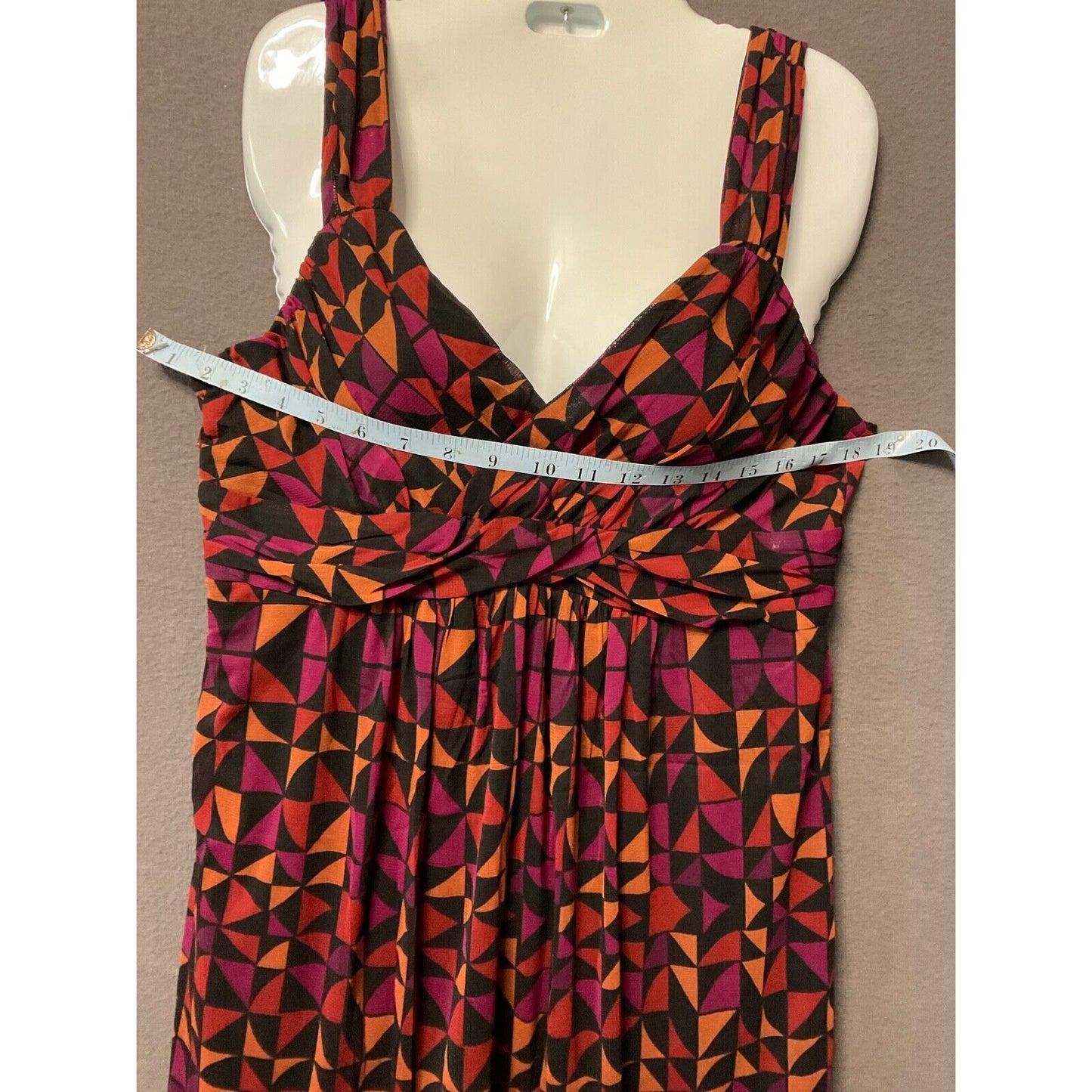Apt. 9 Women's Sleeveless Geometric Sundress Size L Nylon Blend Retro Chic