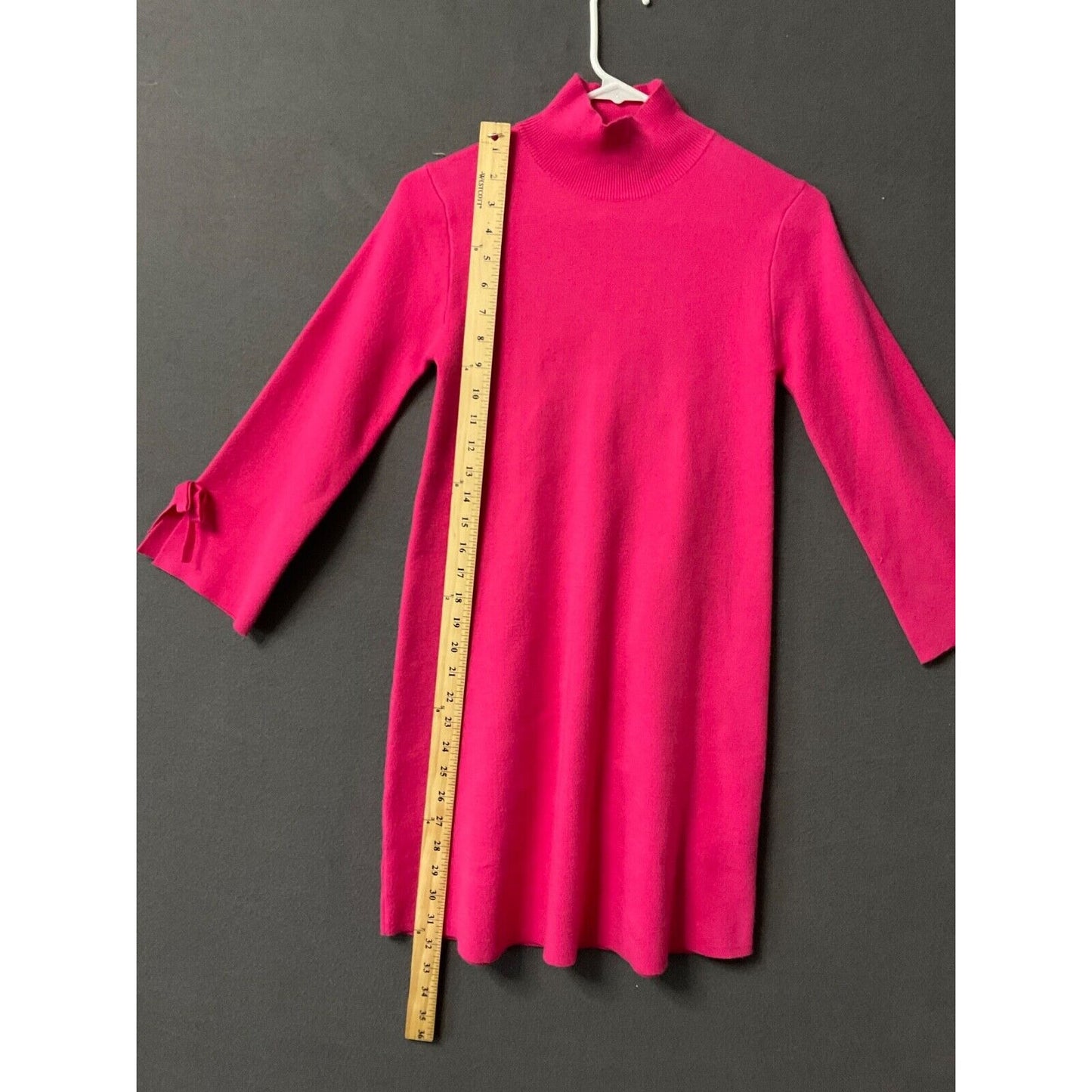 Zara Pink Mock Neck Sweater Dress with Bow Sleeves Women's Small