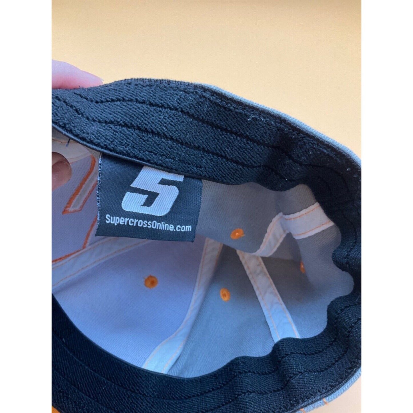 Dungey #5 Grey & Orange Motocross Hat Cap 2013, Mixed Fabric, 7.5" Size