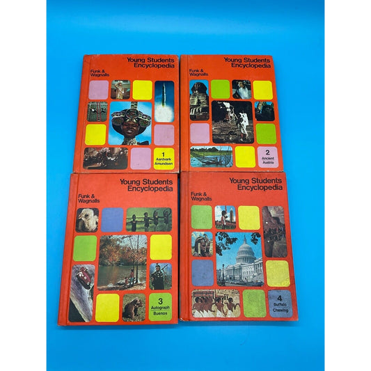 Funk & Wagnalls Young Students Full Encyclopedia Vol. 1,2.3,4 ( 1972-1973) VTG