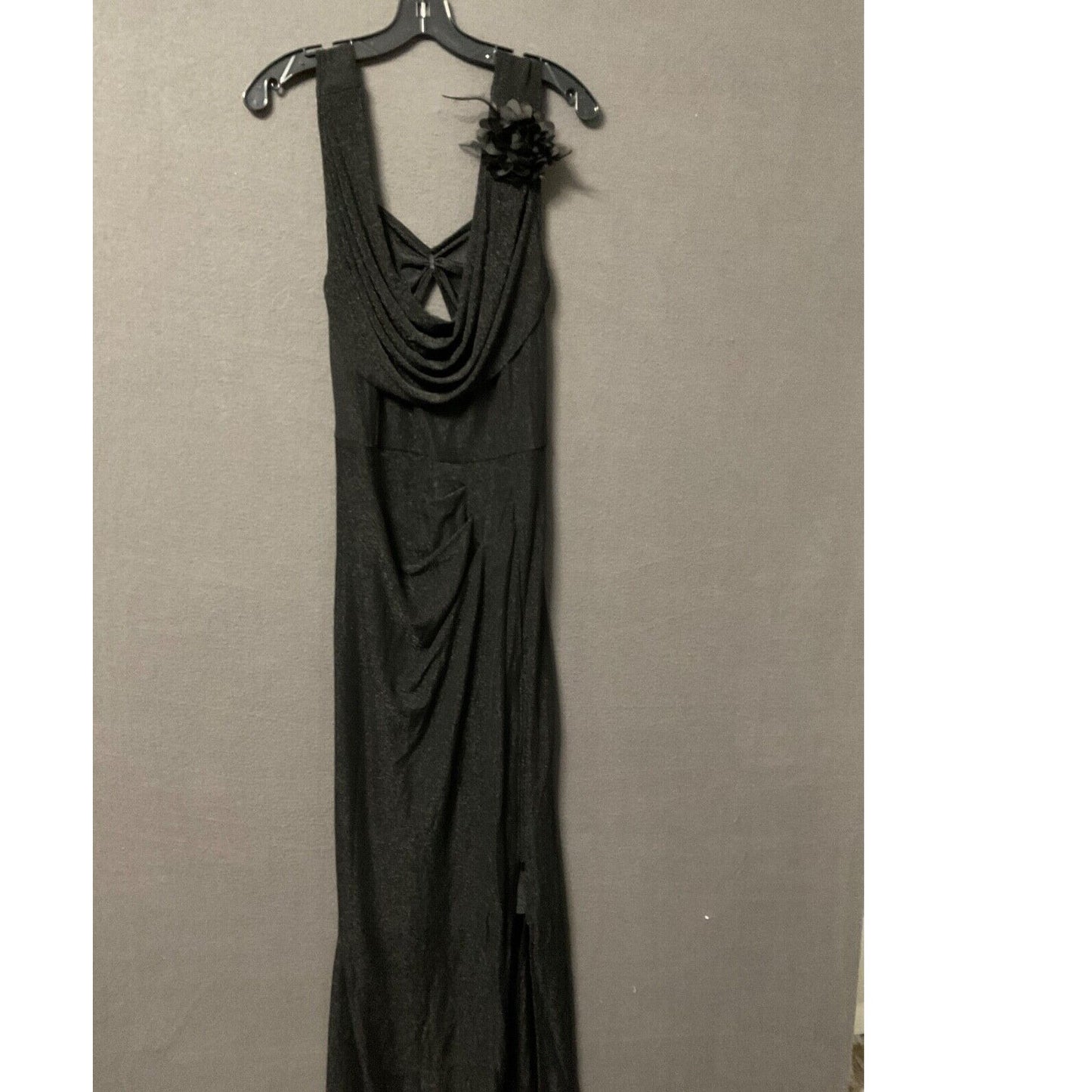 Vshow 2XL Sparkle Black Formal Maxi Dress Long Gown Floral Sleeve - NWT