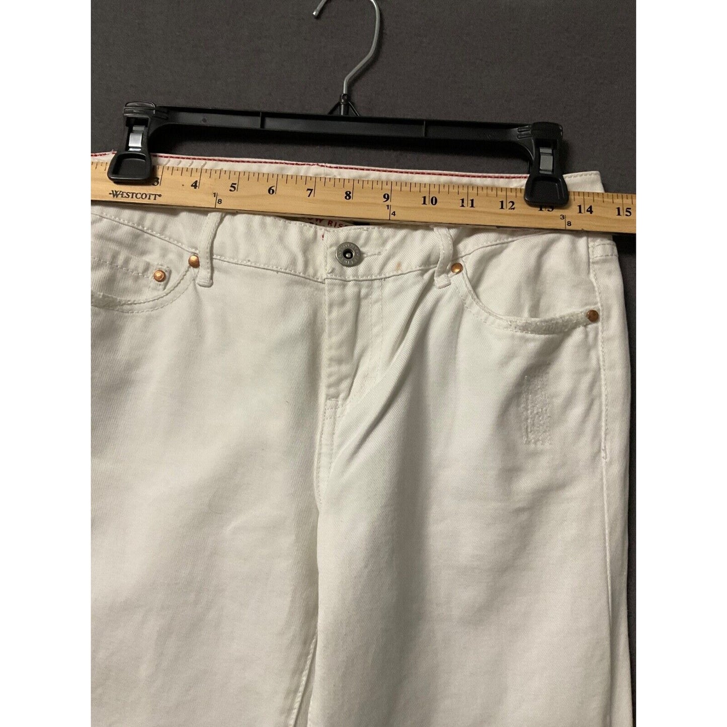 Tommy Hilfiger White Flare Jeans Low Rise Women's Size 4 Distressed VTG