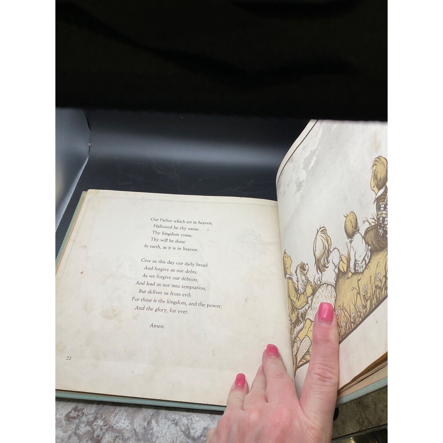 1945 Small Rain Verses Bible Jessie Orton Jones Illus Hardcover 5th Edition