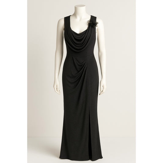 Vshow 2XL Sparkle Black Formal Maxi Dress Long Gown Floral Sleeve - NWT