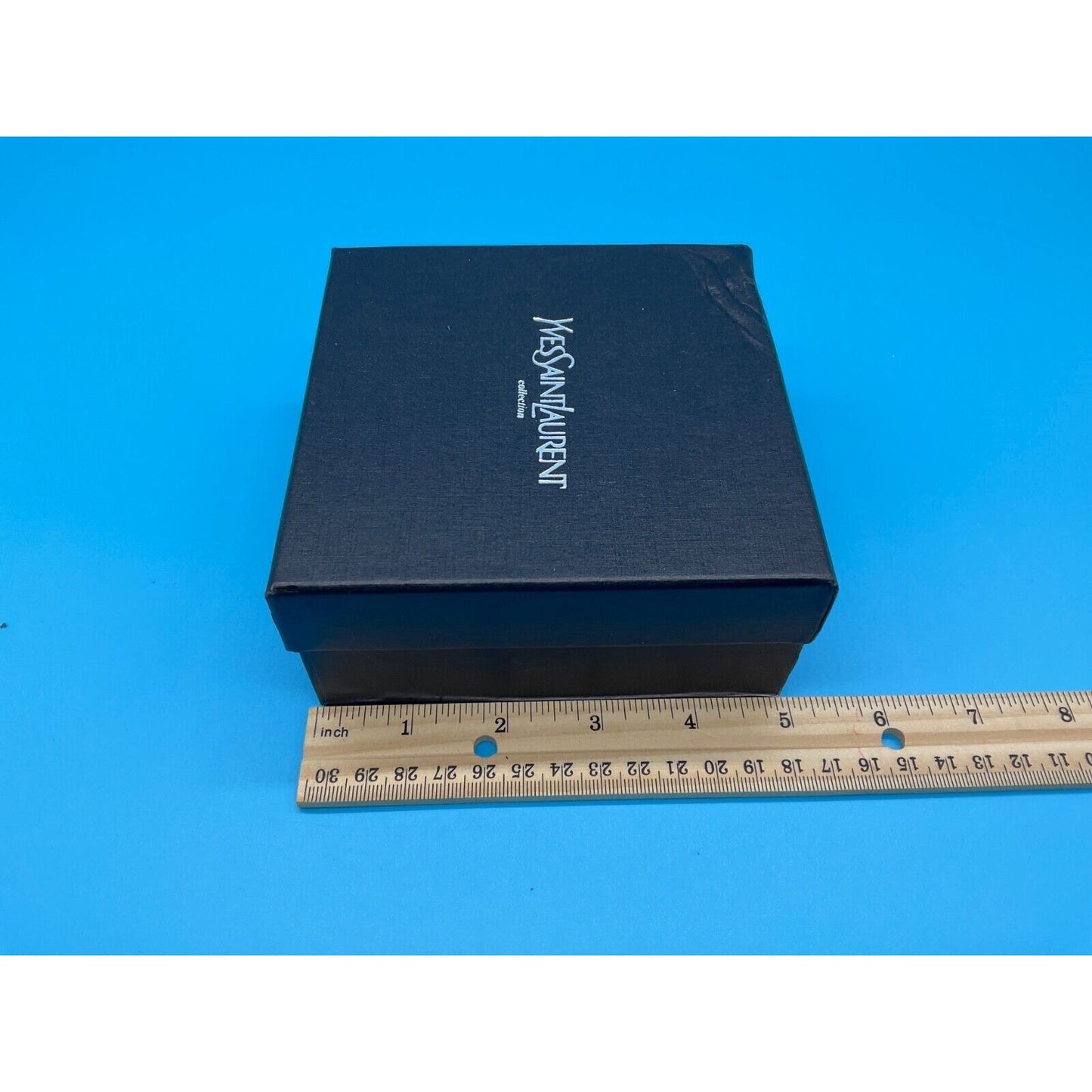 Yves Saint Laurent Luxury Black Gift Box 5x5 Inches with Dust Cover EMPTY BOX