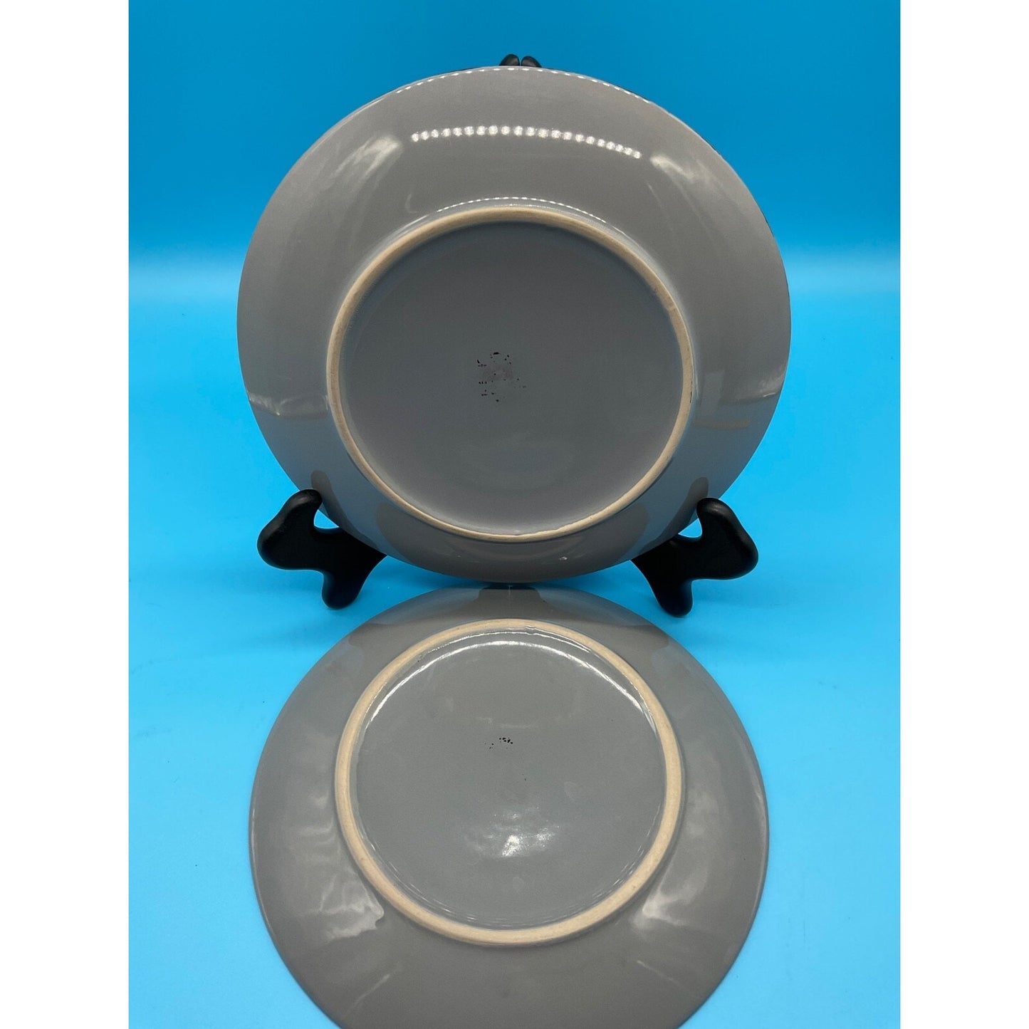 Vanacoss Speckled Gray Dinner Plates Set of 2 Rustic Stoneware Aprox 10.5"