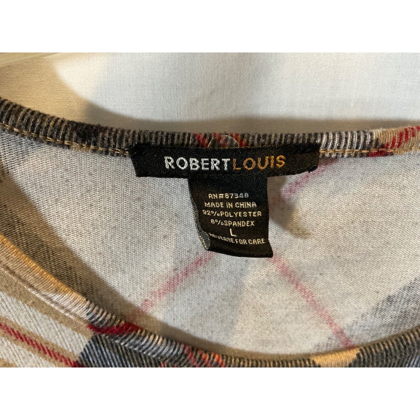 Women's Large Pullover Maxi Dress Robert Louis Multicolor 3/4 Sleeves w/pockets