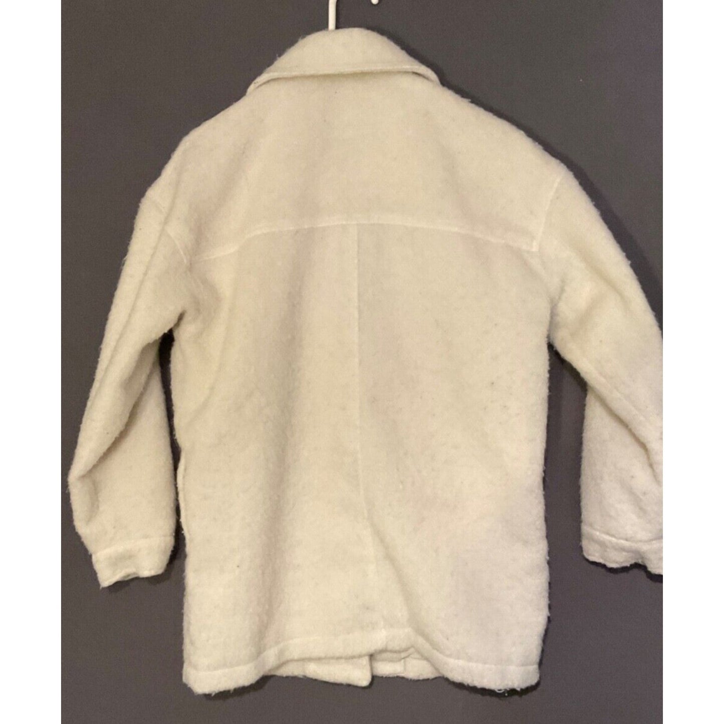 Universal Thread Women's Cream Color Wool Blend Shacket Small Button Front Retro