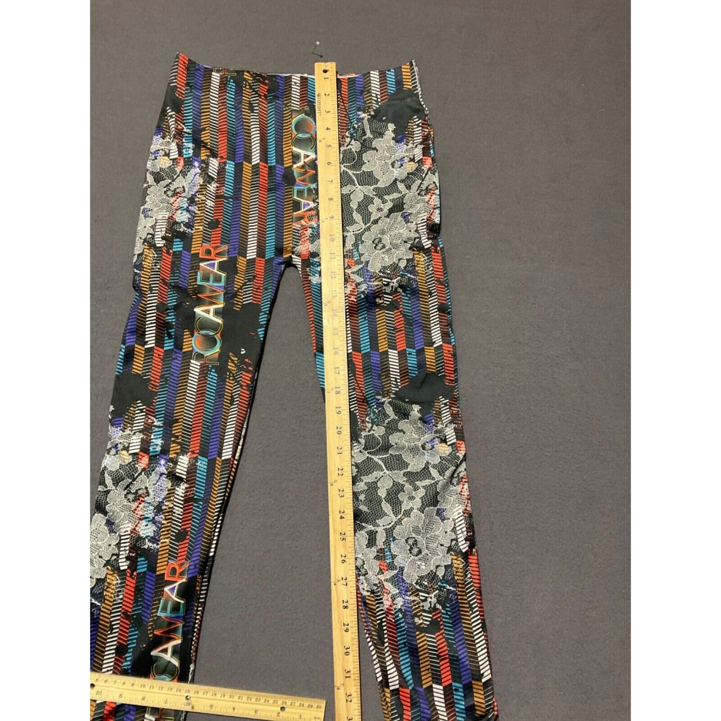 Rocawear Women’s Printed Leggings XL - Hip Urban Activewear, Colorful Floral