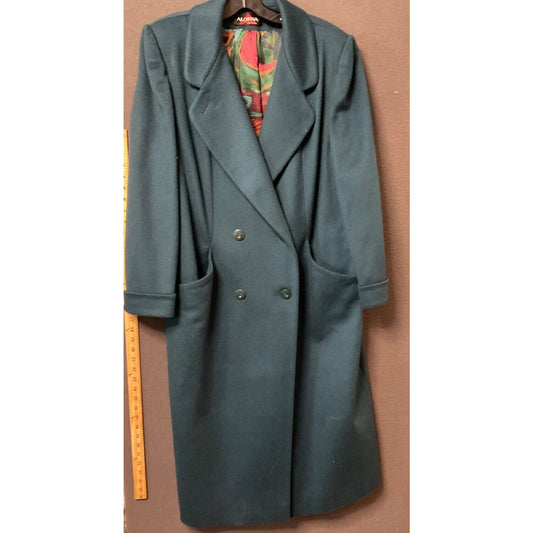 Vintage Alorna Super Fina Wool Blend L Coat Double Breasted Made in USA Parka
