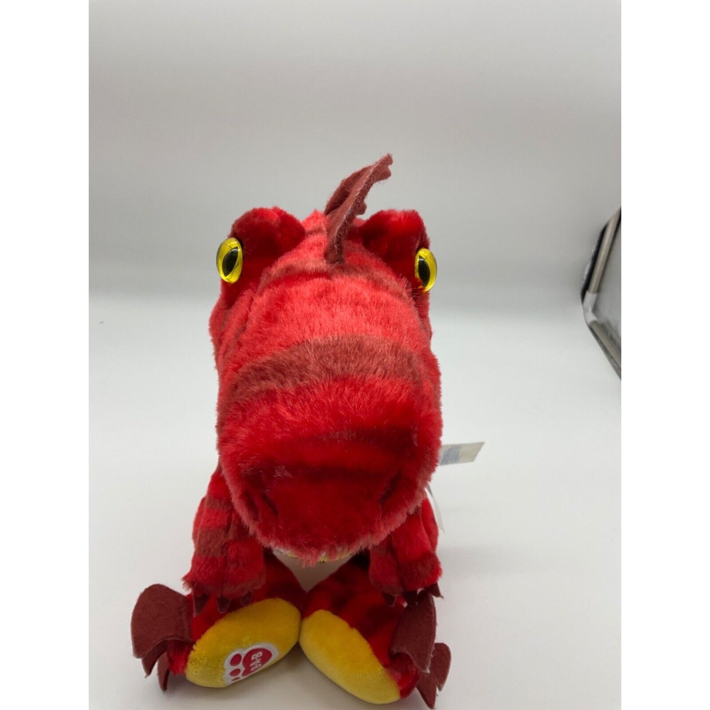 Build-A-Bear T-Rex/Velociraptor Dinosaur Plush Toy, 17", Red/Yellow with Sound