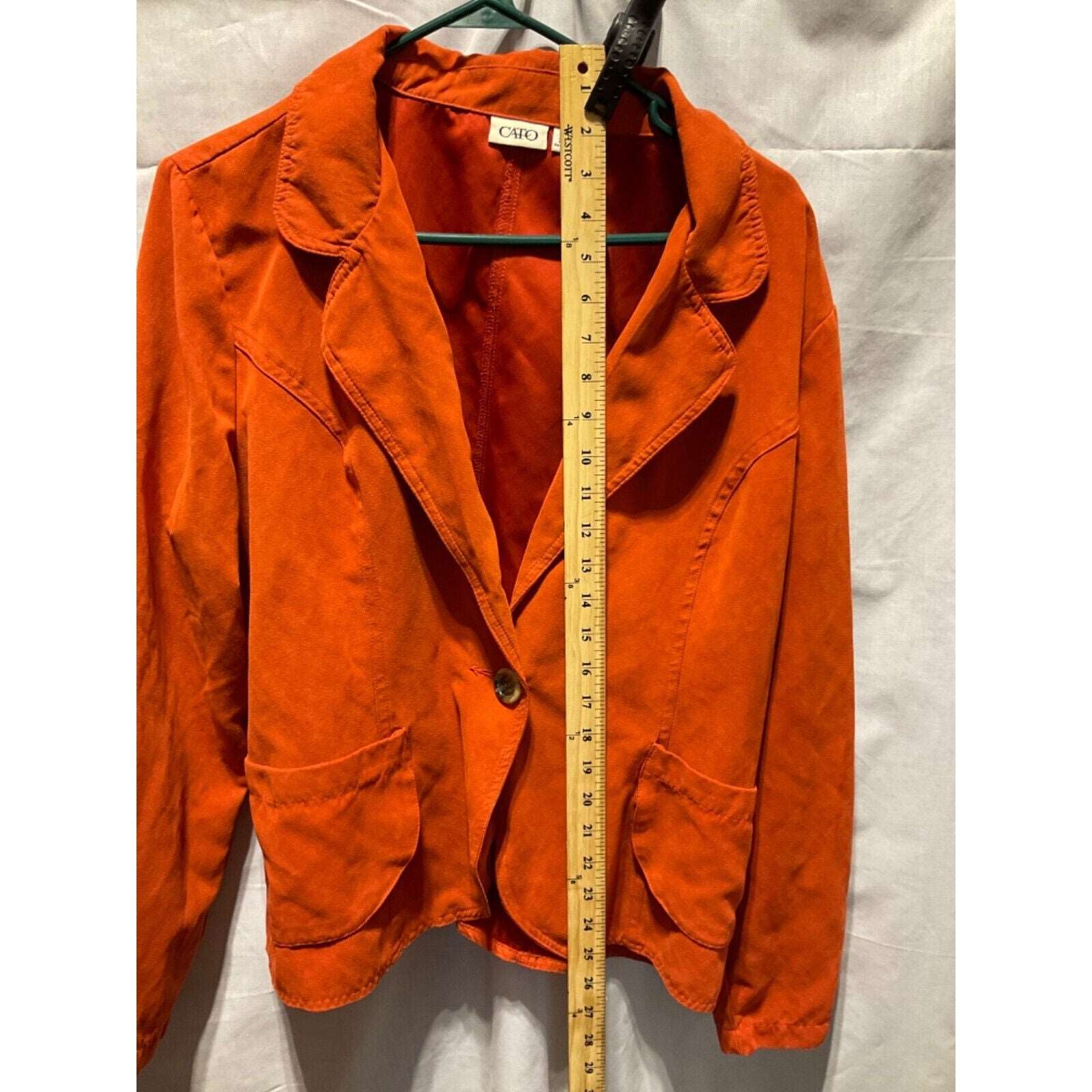 Cato Women's Blazer XL Burnt Orange Suede-Like Polyester