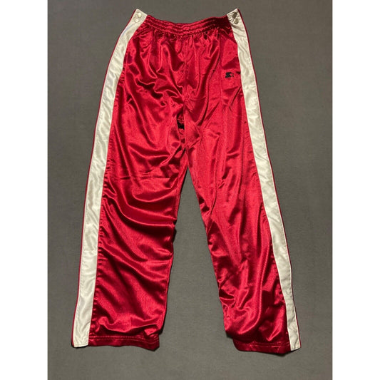 Y2K Starter Snap Button Breakaway Leg Track Pants Youth Size L 16-18 Red/Black