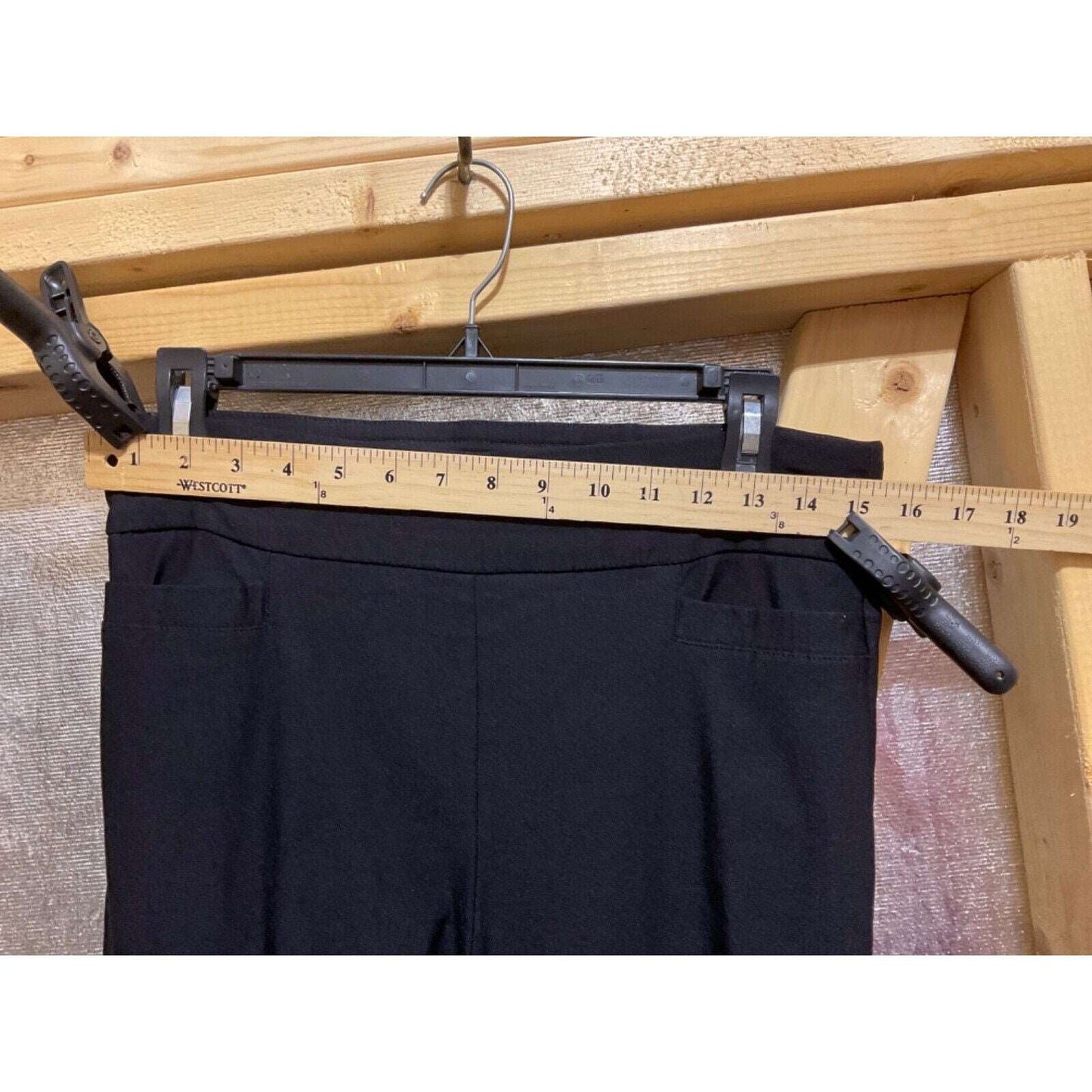 Kim Rogers Women's 10P Black Straight Leg Tummy Control Stretchy 31"x27"