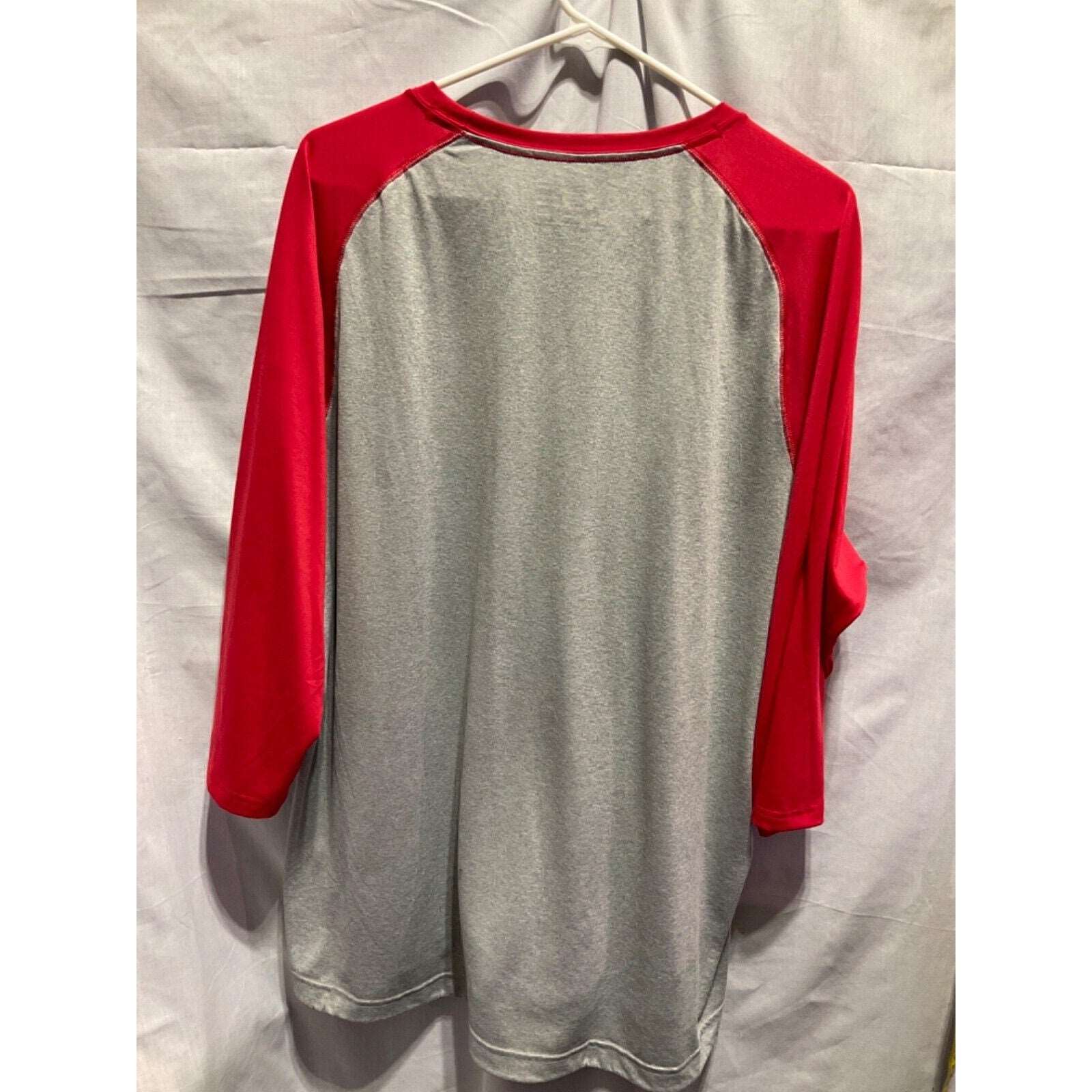 New Balance NB DRY Long Sleeve Shirt 2XL Red Grey 100% Polyester