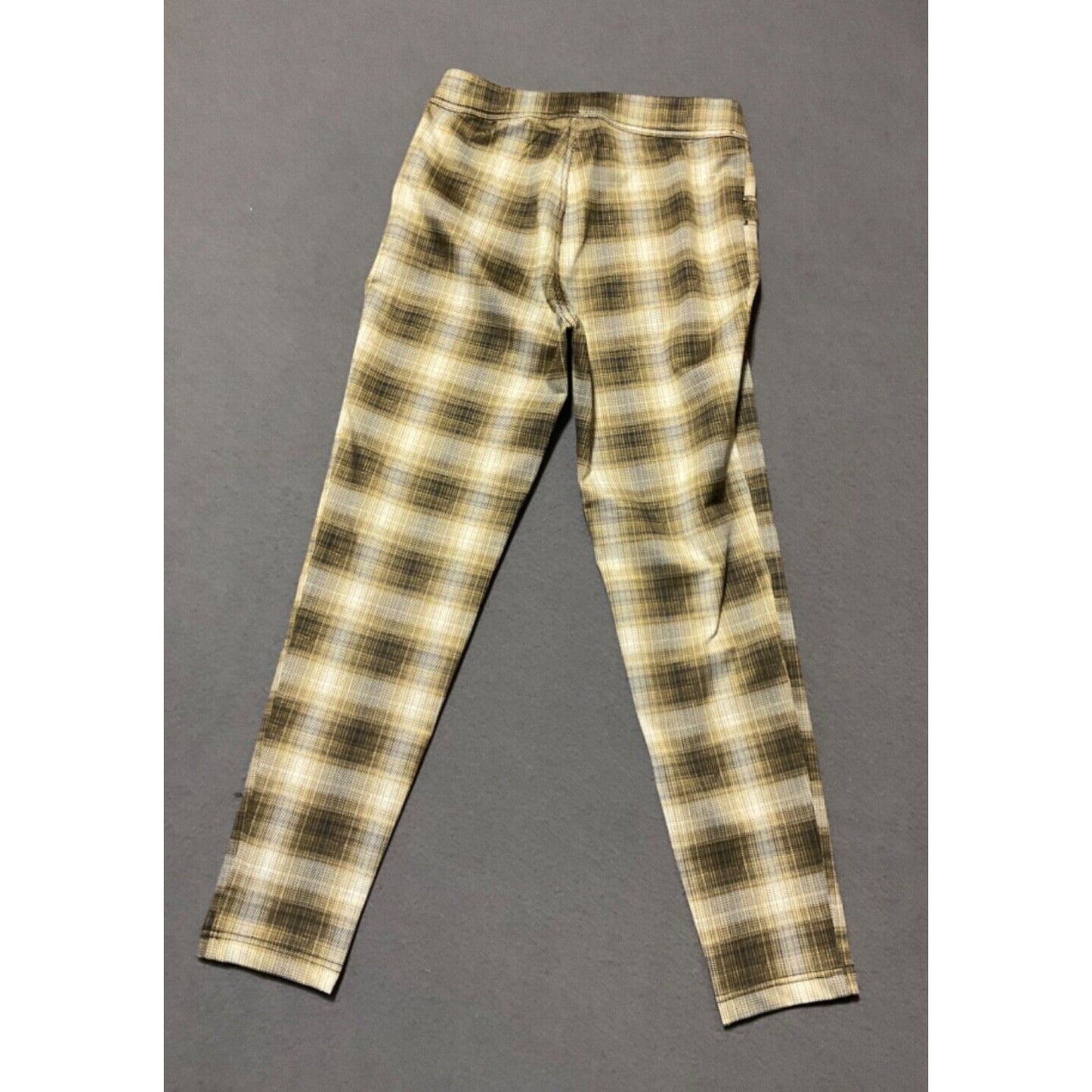 SOHO Apparel Brown Plaid Pull-On Pants Medium Spandex Blend Comfy Fit