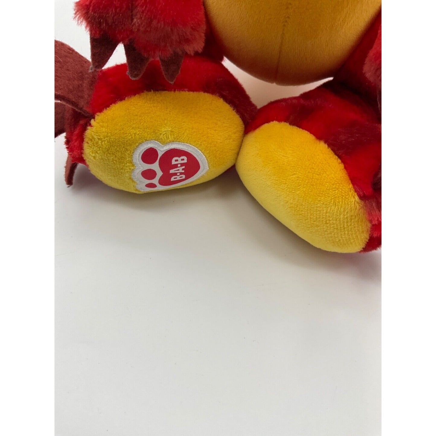 Build-A-Bear T-Rex/Velociraptor Dinosaur Plush Toy, 17", Red/Yellow with Sound