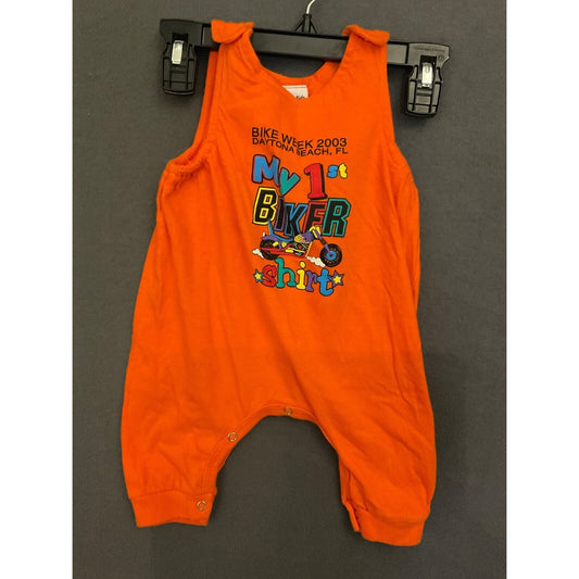 Vintage Biker Kids Daytona My 1st Biker Shirt Large Snap Bottom Jumper