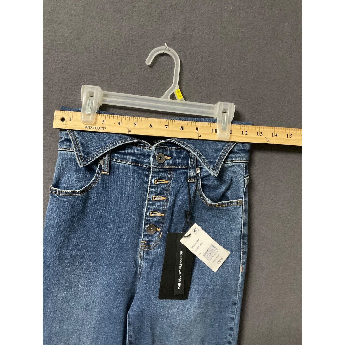 Kendall + Kylie Button-Up High Waist Denim Jeans, Size 25NWT