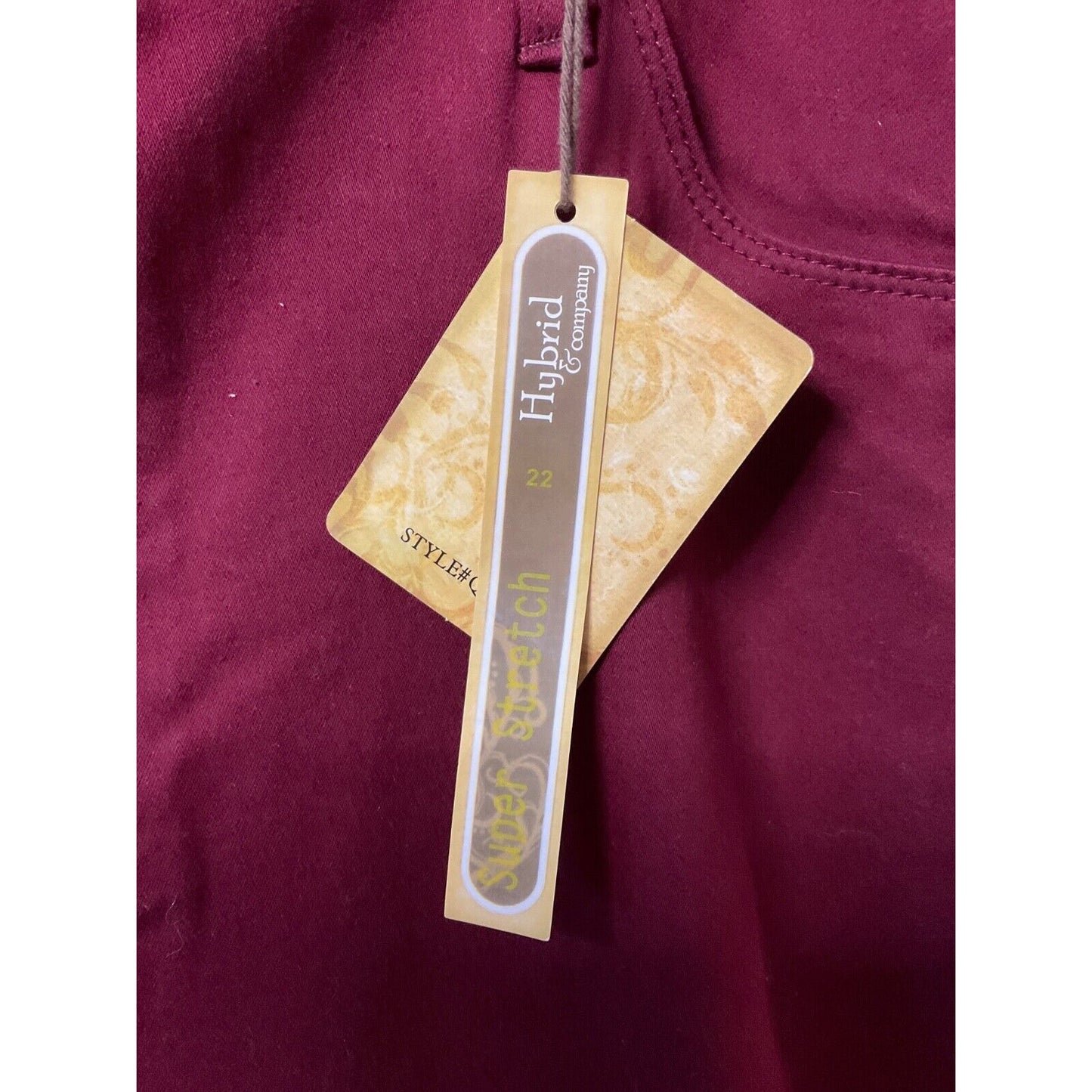 Hybrid & Company Women's Burgundy Skinny Jeans Size 22, Bum Lifter, Stretch NWT