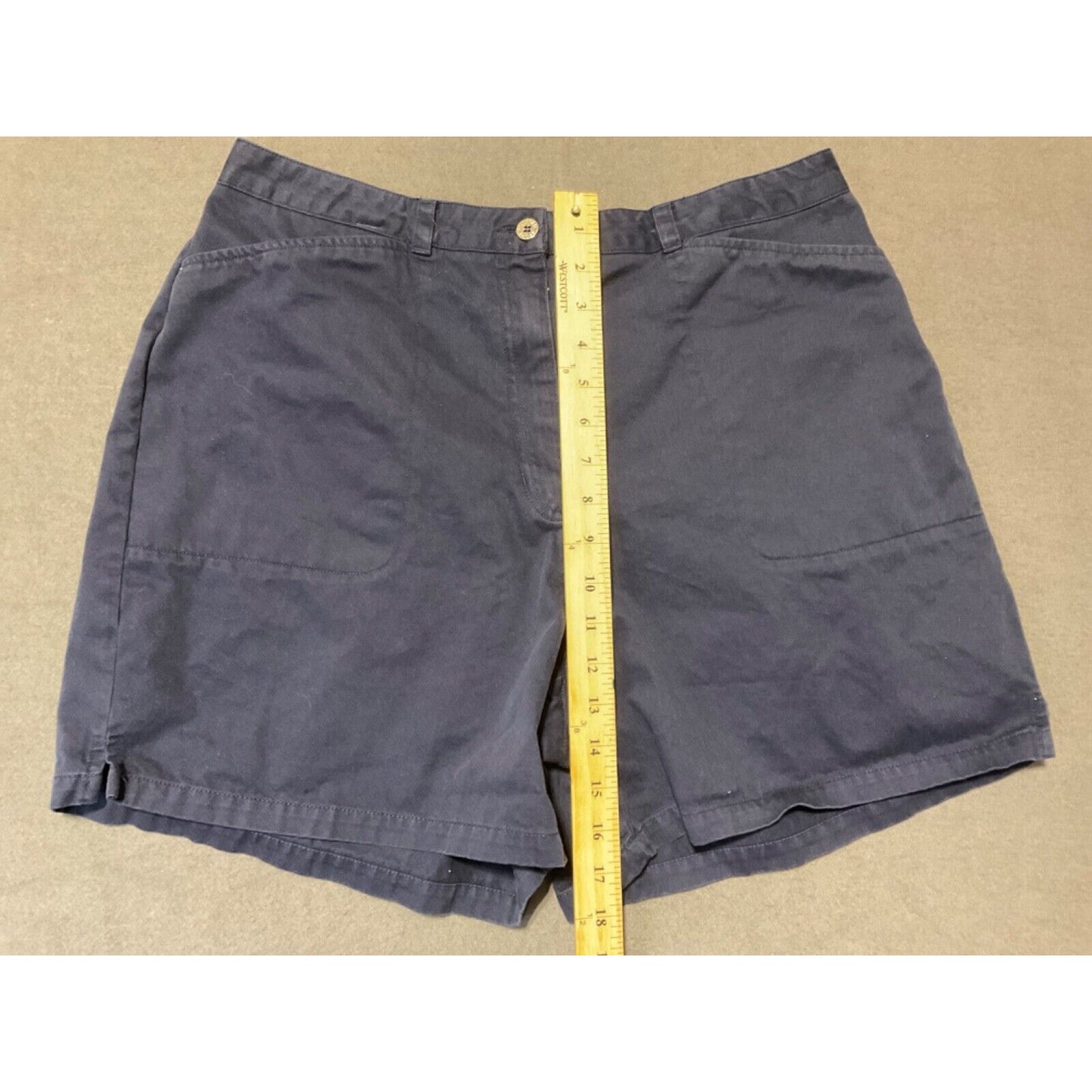 Villager Sport Liz Claiborne Navy Blue 100% Cotton Shorts Size 16