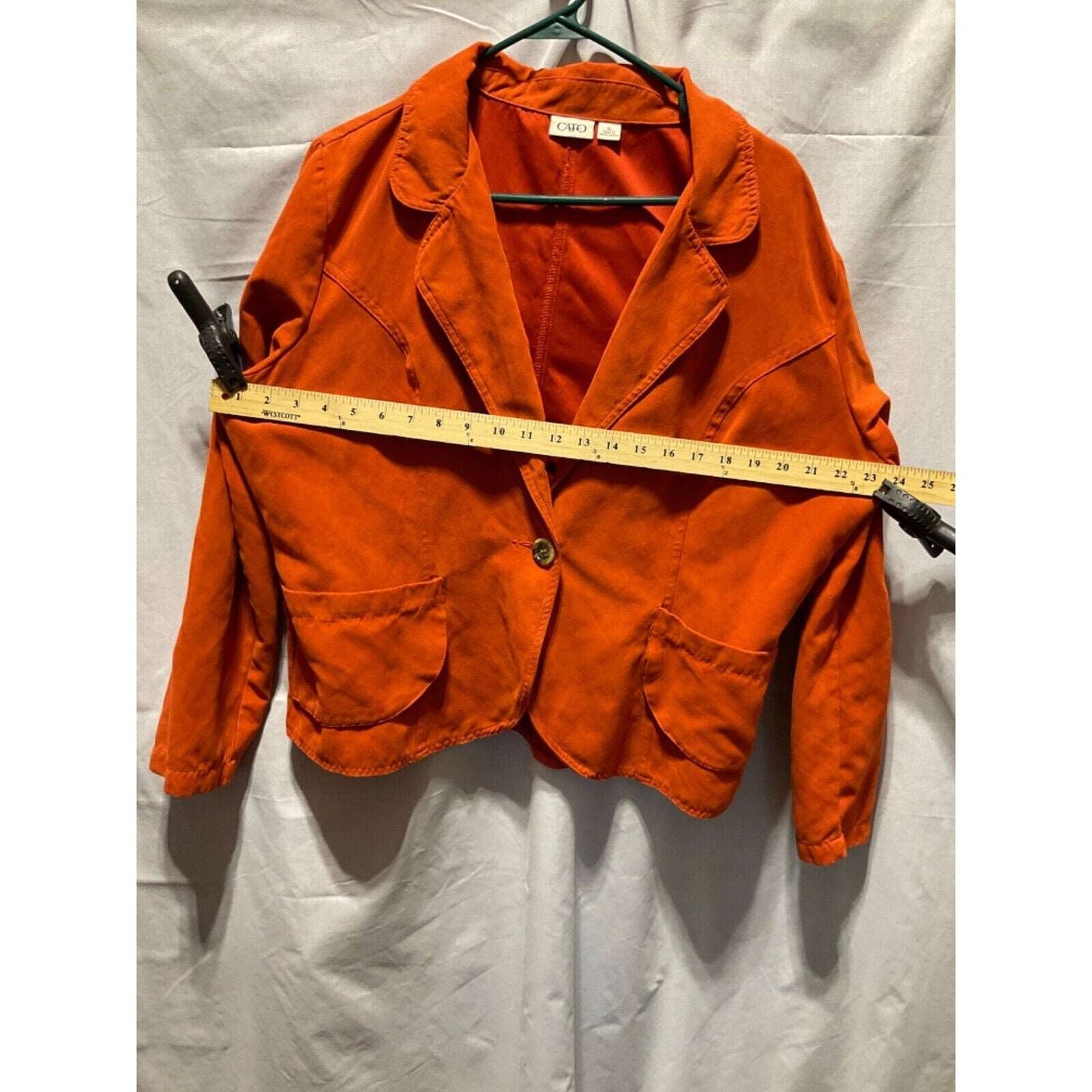 Cato Women's Blazer XL Burnt Orange Suede-Like Polyester