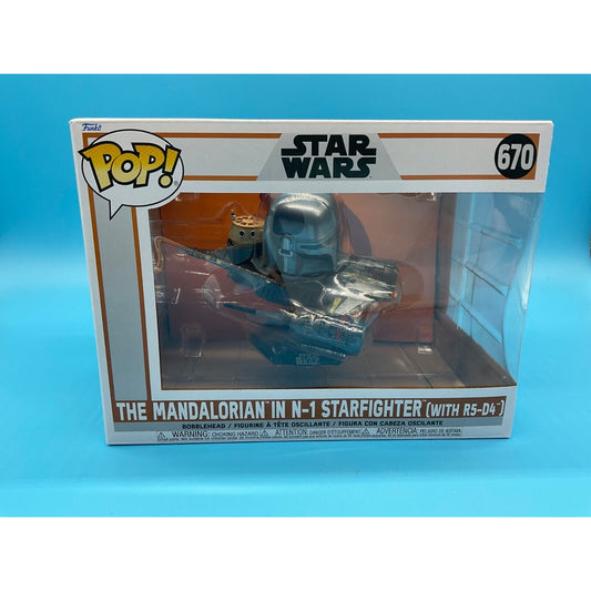 Funko Pop! Star Wars Mandalorian in N-1 Starfighter #670 New Sealed Box w/ R5-D4