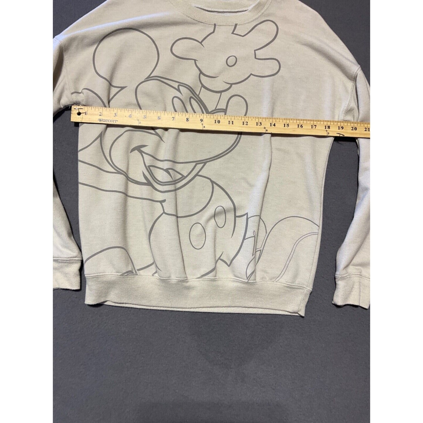 Disney Mickey Mouse Beige Sweatshirt Women's XS - Soft Blend