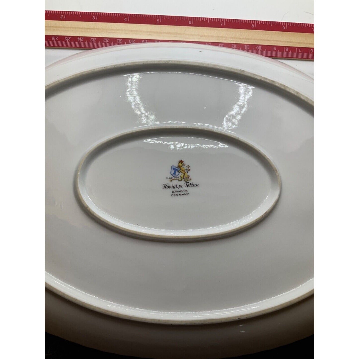 Antique Bavarian Serving Plate by Königl. pr. Tettau - Gegr. 1794 - Konigl
