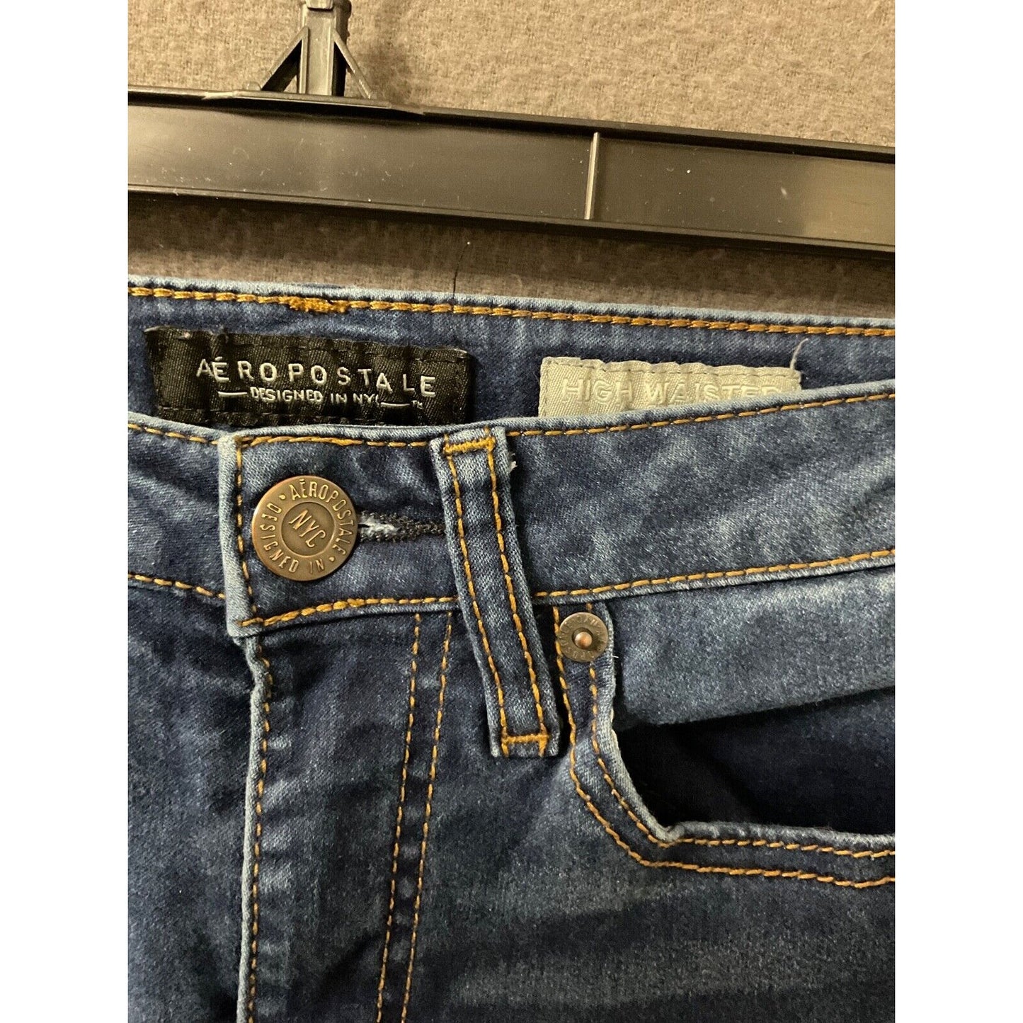 Aeropostale Women’s Jeans 0 Reg High Waisted Skinny Blue Denim Stretch Casual