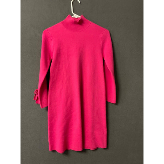 Zara Pink Mock Neck Sweater Dress with Bow Sleeves Women's Small