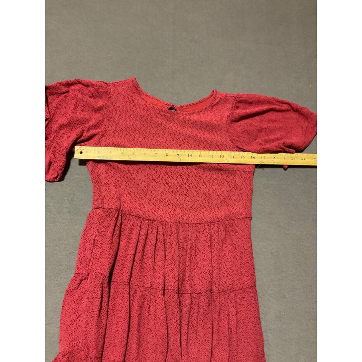 Abercrombie & Fitch Tiered Ruffle Dress XXS Red Side Pockets