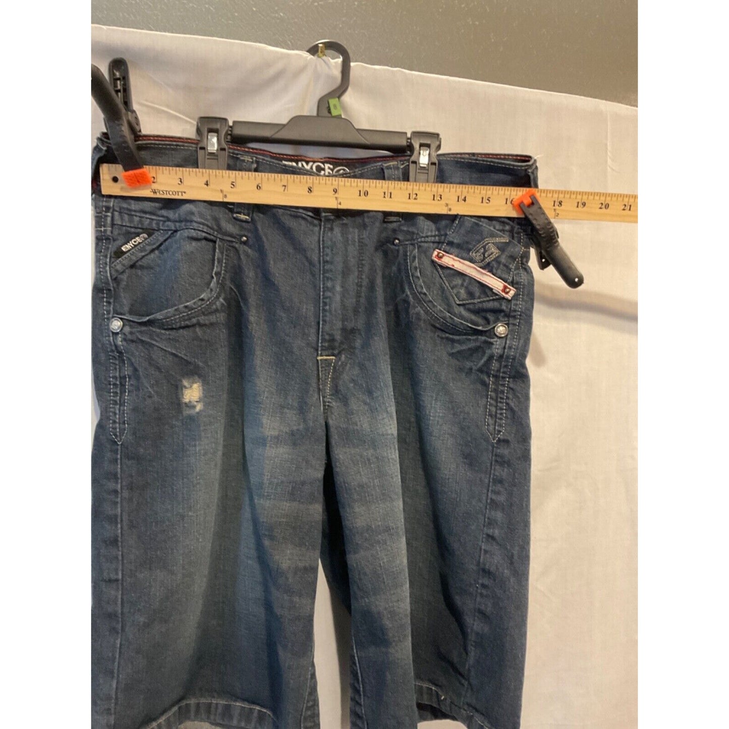 ENYCE Sean Comb Co. Men's Blue Jean Shorts Size 34, 90s Hip Hop