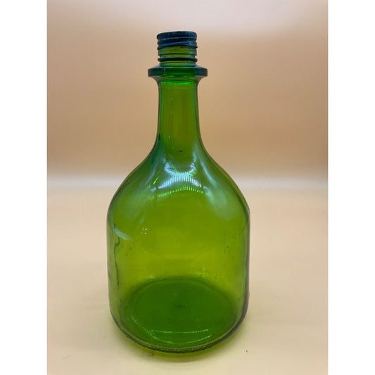 3L Vintage Green Wine Bottle with Lid, 12 Inches Tall - Decorative Collectible