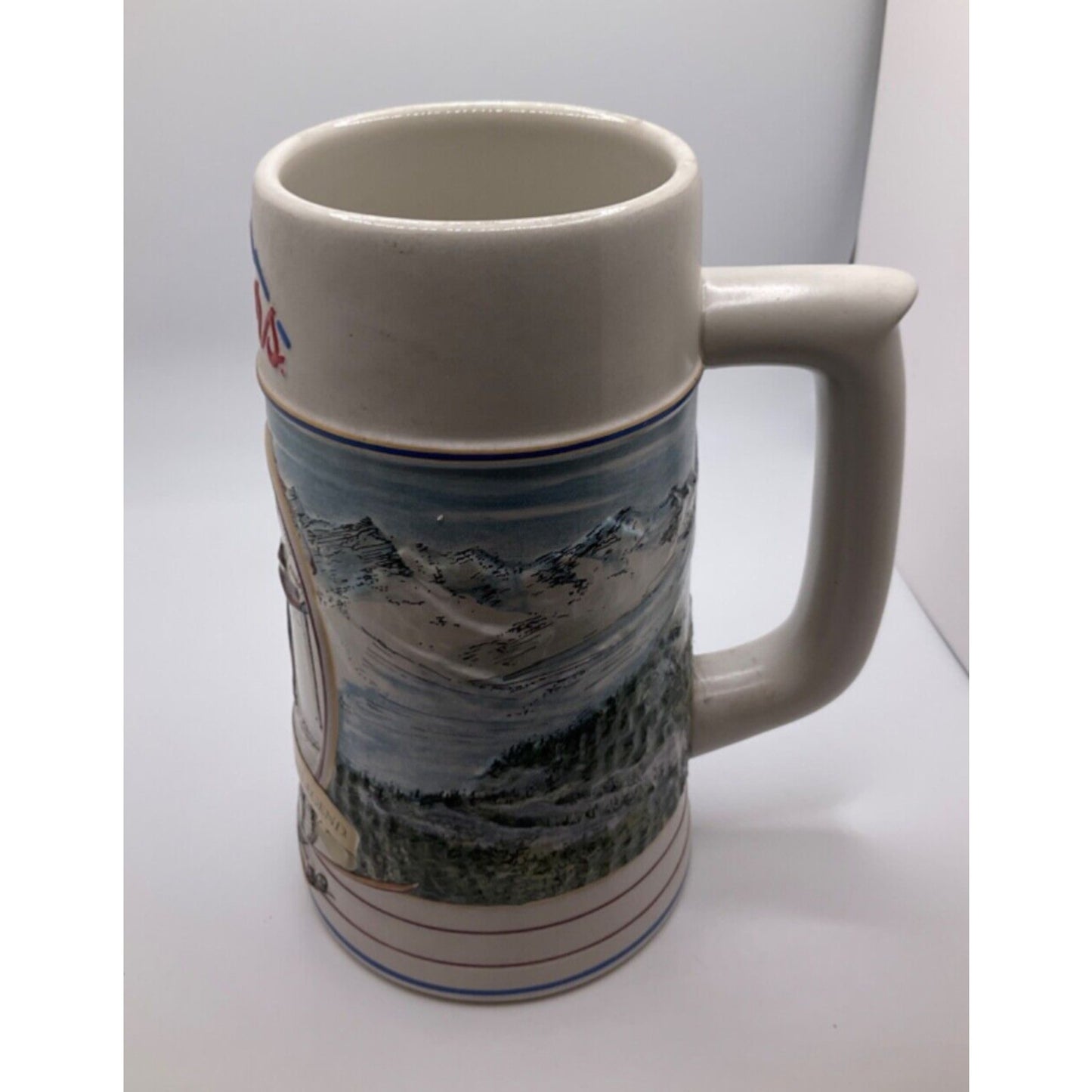 1991 Coors Beer Mug Vintage The Rocky Mountain Legend  7" Tall  Made in Brazil