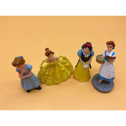 Lot of 4 Vintage Disney Princess 2.5" Dress Figure Cake Toppers - Some Wear